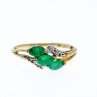 10K Yellow Gold Emerald & Diamonds Ring Size 6.75