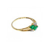 10K YELLOW GOLD  EMERALD & DIAMONDS RING SIZE 6.75