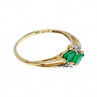 10K Yellow Gold Emerald & Diamonds Ring Size 6.75