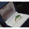 10K Yellow Gold Emerald & Diamonds Ring Size 6.75