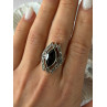 Vintage 925 Sterling Silver Onyx & Marcasite Ring Size 10