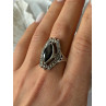 Vintage 925 Sterling Silver Onyx & Marcasite Ring Size 10