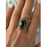 Vintage 925 Sterling Silver Onyx & Marcasite Ring Size 10