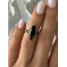 Vintage 925 Sterling Silver Black Onyx Ring Size 4
