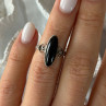 Vintage 925 Sterling Silver Black Onyx Ring Size 4