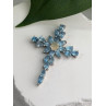 925 Sterling Silver Blue Topaz & Opal Pendant Cross