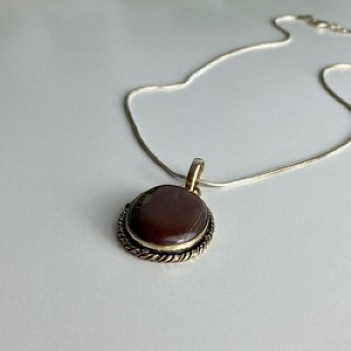 Vintage Chain with  Pendant Carnelian