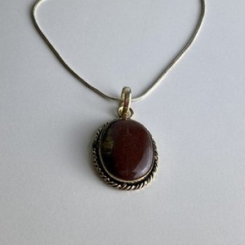 Vintage Chain with  Pendant Carnelian