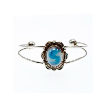 Vintage 925 Sterling Silver Agate Bracelet