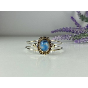 Vintage 925 Sterling Silver Agate Bracelet