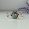 Vintage 925 Sterling Silver Agate Bracelet