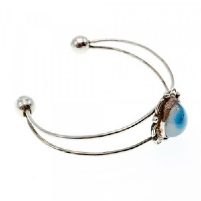 Vintage 925 Sterling Silver Agate Bracelet