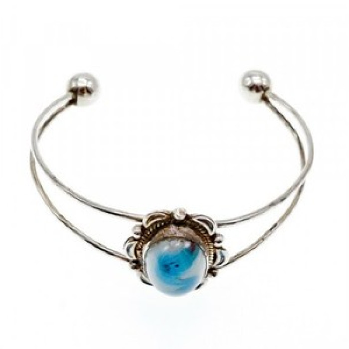 Vintage 925 Sterling Silver Agate Bracelet