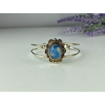 Vintage 925 Sterling Silver Agate Bracelet