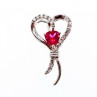 925 Sterling Silver Pink Sapphire & Colorless Quartz Pendant