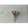 925 Sterling Silver Pink Sapphire & Colorless Quartz Pendant