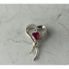 925 Sterling Silver Pink Sapphire & Colorless Quartz Pendant