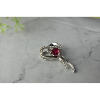 925 Sterling Silver Pink Sapphire & Colorless Quartz Pendant