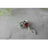 925 Sterling Silver Pink Sapphire & Colorless Quartz Pendant