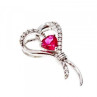 925 Sterling Silver Pink Sapphire & Colorless Quartz Pendant