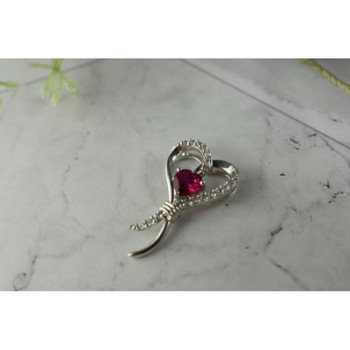 925 Sterling Silver Pink Sapphire & Colorless Quartz Pendant