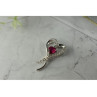 925 Sterling Silver Pink Sapphire & Colorless Quartz Pendant