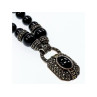 Vintage 925 Sterling Silver Black Jade and Marcasites Necklace