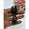 Vintage 925 Sterling Silver Black Jade and Marcasites Necklace