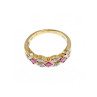 10K YELLOW GOLD PINK TOPAZ & DIAMONDS RING SIZE 8
