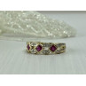 10K YELLOW GOLD PINK TOPAZ & DIAMONDS RING SIZE 8