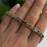 925 Sterling Silver Amethyst Citrine Garnet Topaz Peridot Bracelet 7.5