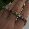 925 Sterling Silver Amethyst Citrine Garnet Topaz Peridot Bracelet 7.5