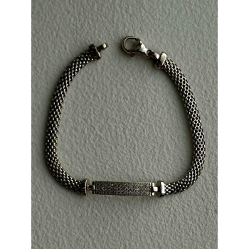 Italy Elegant 925 Sterling Silver White Colorless Topaz Bracelet 7