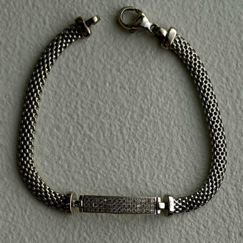 Italy Elegant 925 Sterling Silver White Colorless Topaz Bracelet 7