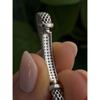 Italy Elegant 925 Sterling Silver White Colorless Topaz Bracelet 7