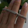 Italy Elegant 925 Sterling Silver White Colorless Topaz Bracelet 7