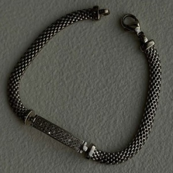 Italy Elegant 925 Sterling Silver White Colorless Topaz Bracelet 7