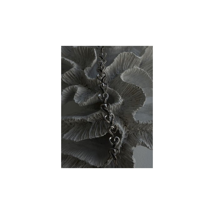 925 Sterling Silver Black & White Diamonds Heart Bracelet 7.5