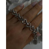 925 Sterling Silver Black & White Diamonds Heart Bracelet 7.5