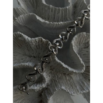 925 Sterling Silver Black & White Diamonds Heart Bracelet 7.5