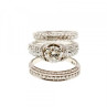 14K White Gold Diamonds Exclusive Triple Ring Size 7.25