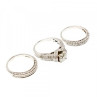 14K White Gold Diamonds Exclusive Triple Ring Size 7.25