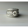 14K White Gold Diamonds Exclusive Triple Ring Size 7.25