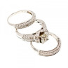 14K White Gold Diamonds Exclusive Triple Ring Size 7.25