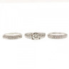 14K White Gold Diamonds Exclusive Triple Ring Size 7.25