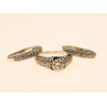 14K WHITE GOLD DIAMONDS EXCLUSIVE TRIPLE RING SIZE 7.25