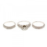 14K White Gold Diamonds Exclusive Triple Ring Size 7.25
