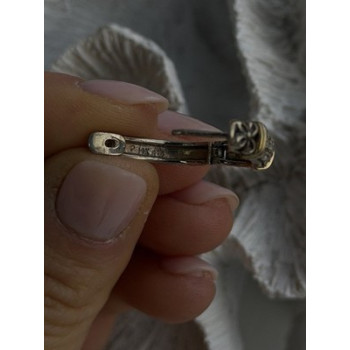 Vintage 925 Sterling Silver & 14K Yellow Gold Diamonds 0.19 ctw Earrings