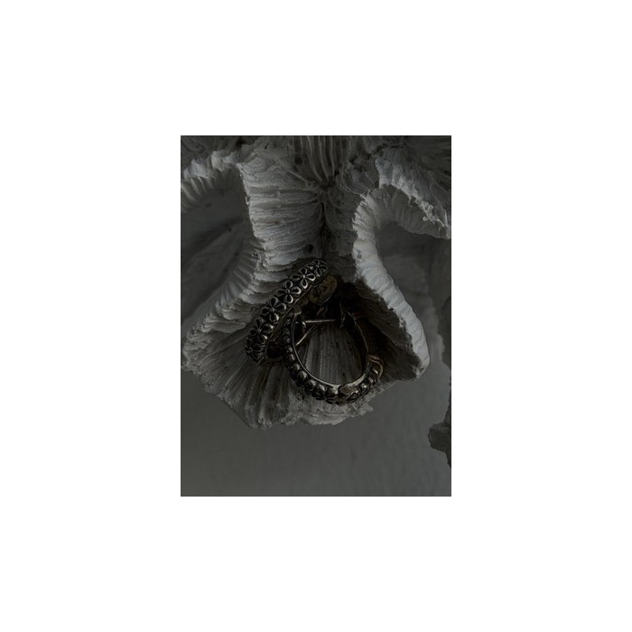 Vintage 925 Sterling Silver & 14K Yellow Gold Diamonds 0.19 ctw Earrings