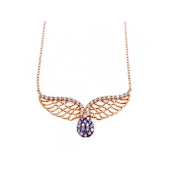 925 Sterling Silver Gold Plated CZ Necklace Turkey